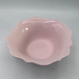 Nicole Miller Home Ceramic Bowl Scalloped Edge Pastel Pink 6.75" x 6.75" x 3"